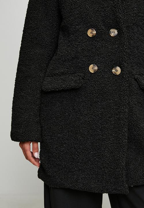 Brave Soul - Ladies Long Length Double Breasted Jacket - Black