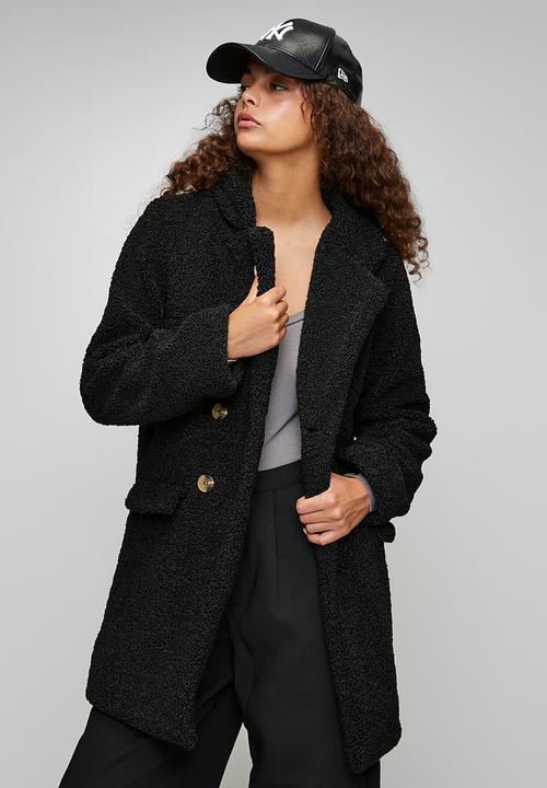 Brave Soul - Ladies Long Length Double Breasted Jacket - Black