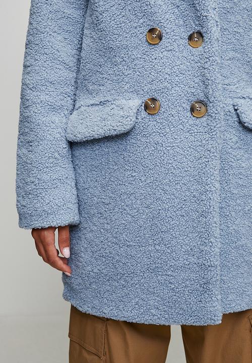 Brave Soul - Ladies Long Length Double Breasted Jacket - Blue