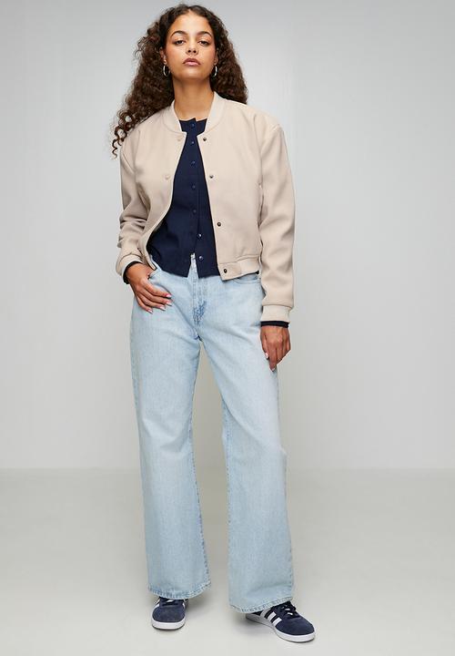 Brave Soul - Ladies Bonded Bomber Jacket - Oatmeal
