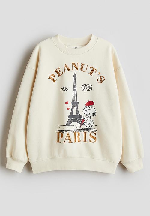 H&M - Oversized print-motif sweatshirt - cream/snoopy
