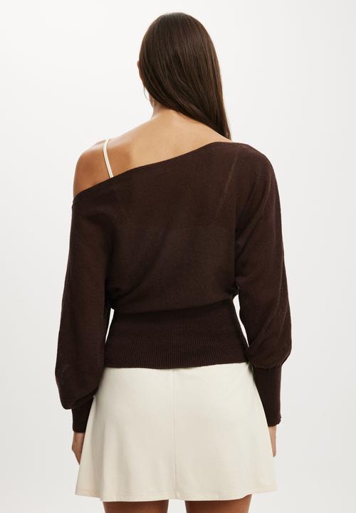 Cotton On - The breezy ls batwing knit - dark oak