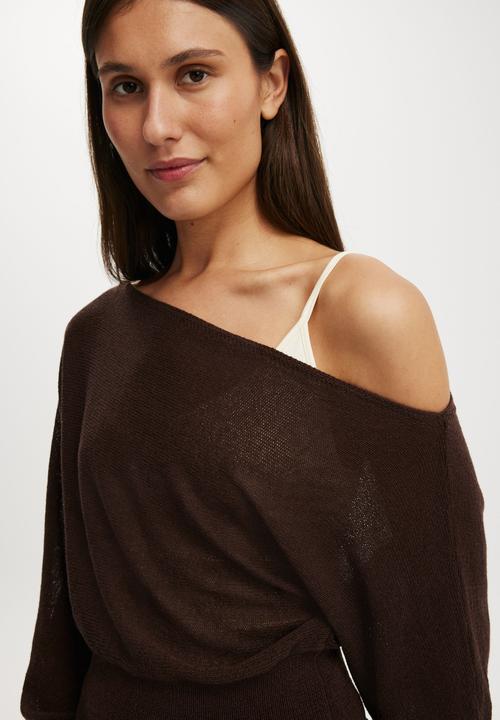 Cotton On - The breezy ls batwing knit - dark oak