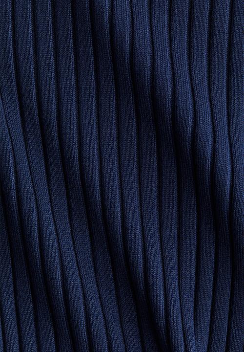 H&M - Rib-knit top - navy blue/white