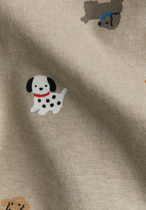 H&M - 2-Pack long-sleeved cotton T-shirts - light beige/dogs