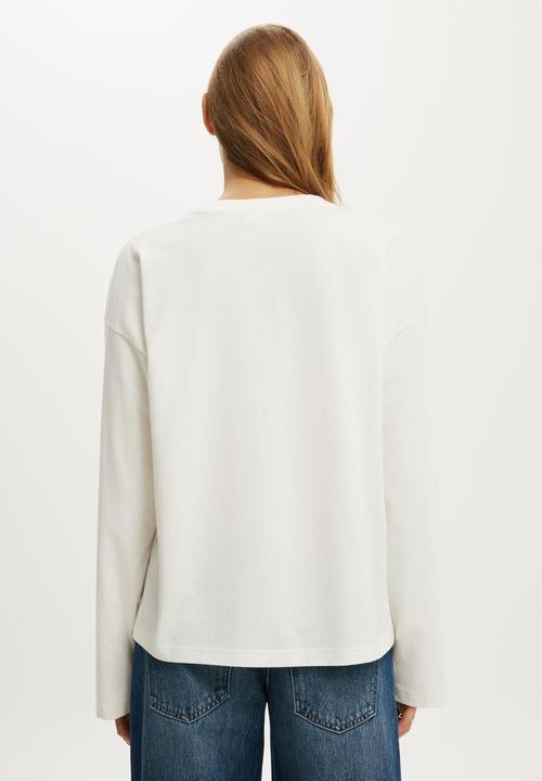 Cotton On - Oversized boxy long sleeve tee - vintage white