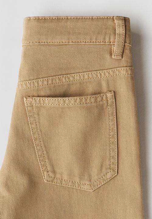 H&M - Loose-fit cotton twill trousers - dark beige