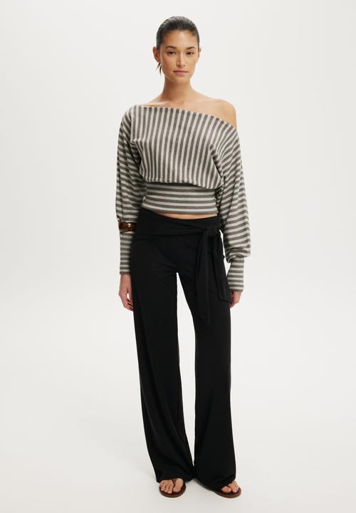 Cotton On - Honey tie pant - black
