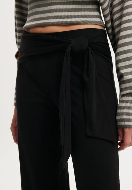 Cotton On - Honey tie pant - black