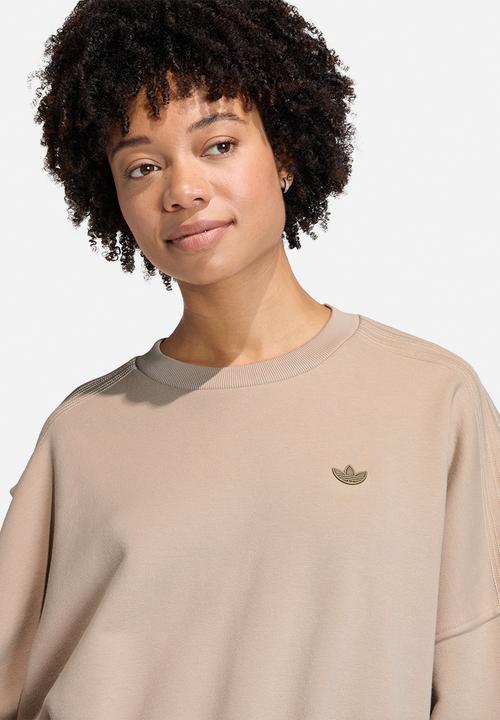 adidas Originals - P Essential Oversized Crewneck - Stone Khaki
