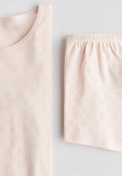 H&M - Cotton pointelle pyjamas - powder pink