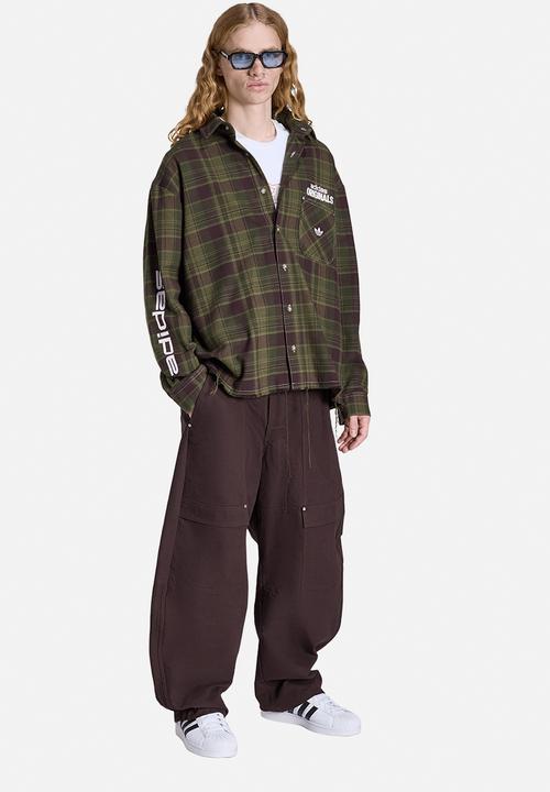 adidas Originals - Originals Workwear Graphic Flannel Workshirt - Olive plaid