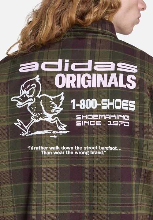 adidas Originals - Originals Workwear Graphic Flannel Workshirt - Olive plaid