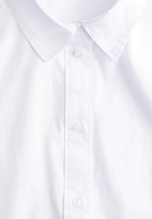 H&M - Short poplin shirt - white