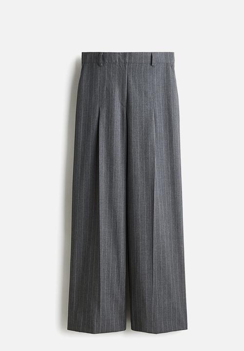 H&M - Tailored trousers - grey marl pinstriped