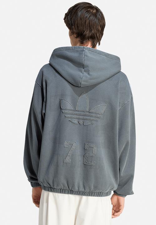 adidas Originals - Zip Through Back Applique Hoodie - Grey Six