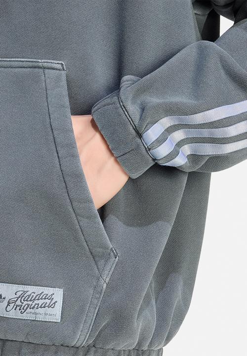 adidas Originals - Zip Through Back Applique Hoodie - Grey Six
