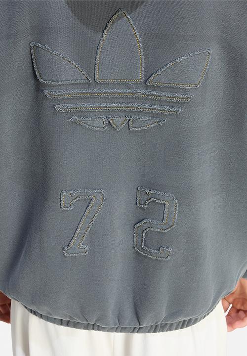 adidas Originals - Zip Through Back Applique Hoodie - Grey Six