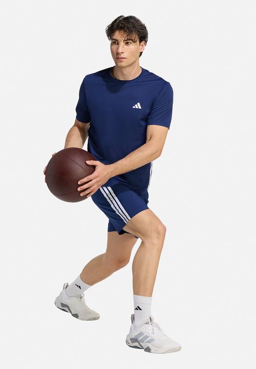 adidas Performance - Workout Essentials Base 3 stripes Woven Short - Dark blue/white