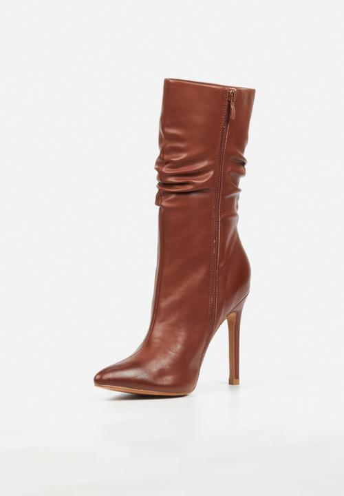 Miss Black - Boss 3 ruched heel ankle boot - brown
