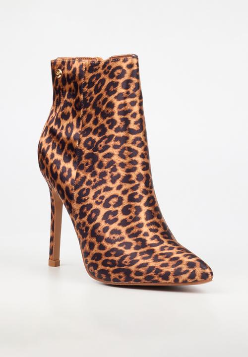 Miss Black - Boss 24 heel ankle boot - leopard - black & brown 