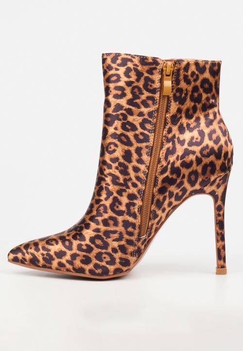 Miss Black - Boss 24 heel ankle boot - leopard - black & brown 