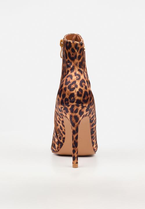 Miss Black - Boss 24 heel ankle boot - leopard - black & brown 