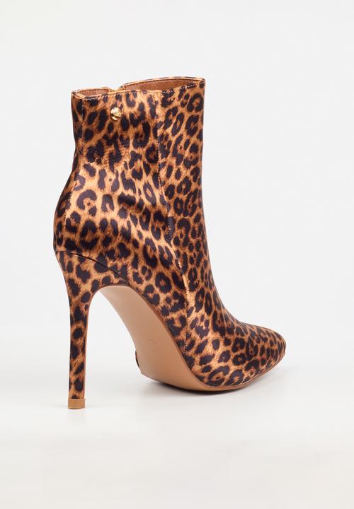Miss Black - Boss 24 heel ankle boot - leopard - black & brown 