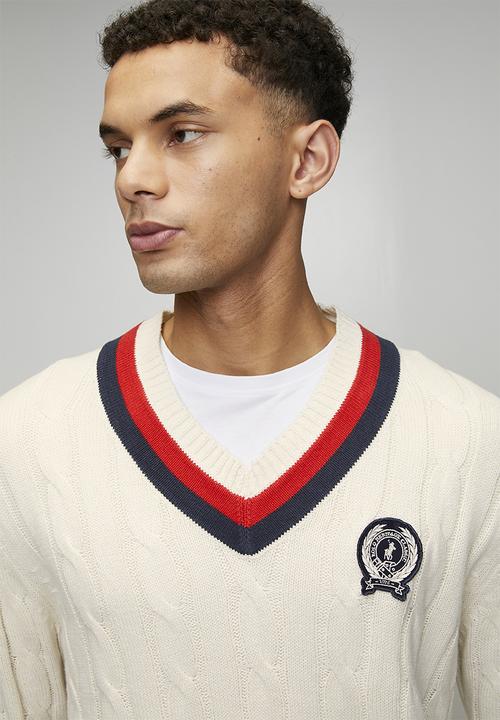 POLO - Kan Cable Ls Knitwear - Off White