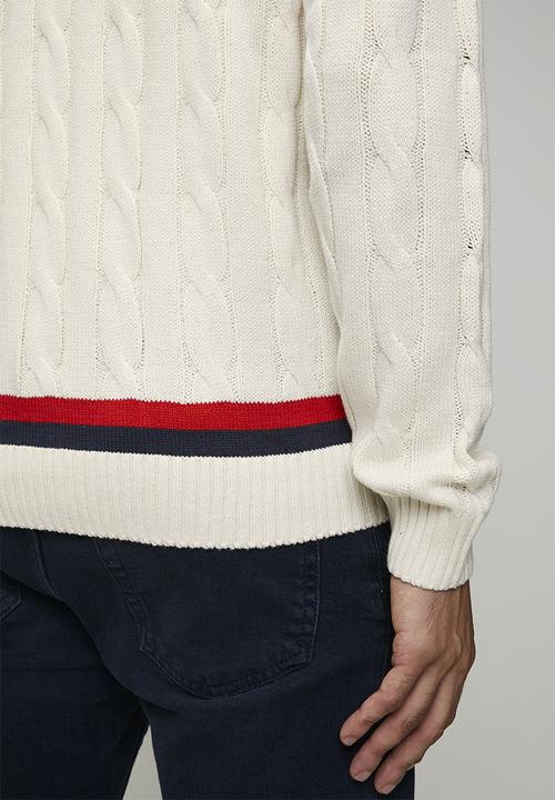 POLO - Kan Cable Ls Knitwear - Off White