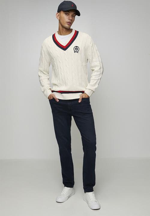 POLO - Kan Cable Ls Knitwear - Off White
