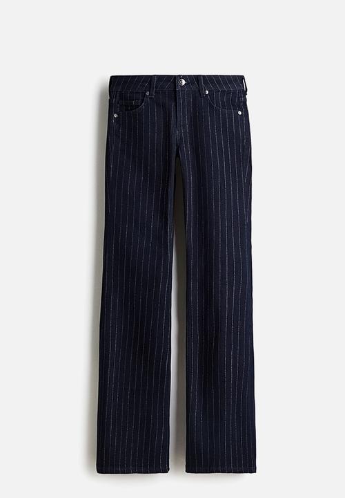 H&M - Glittery flared low jeans - dark denim blue
