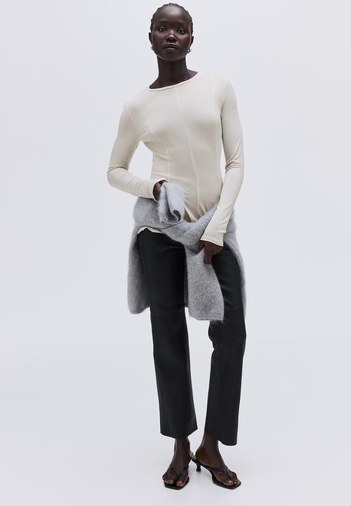 H&M - Peplum top - light-beige