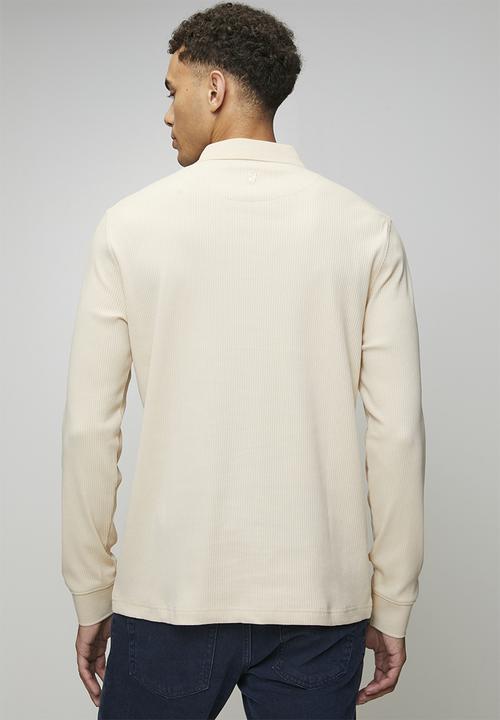 POLO - Kamo Pjc Ribbed Ls Golfer - Light Stone