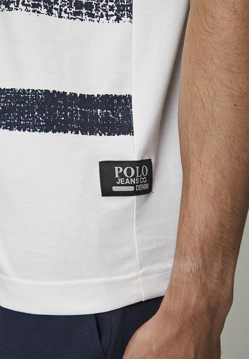 POLO - Pabi Pjc Ss Gradient Stripe Logo Tee - White