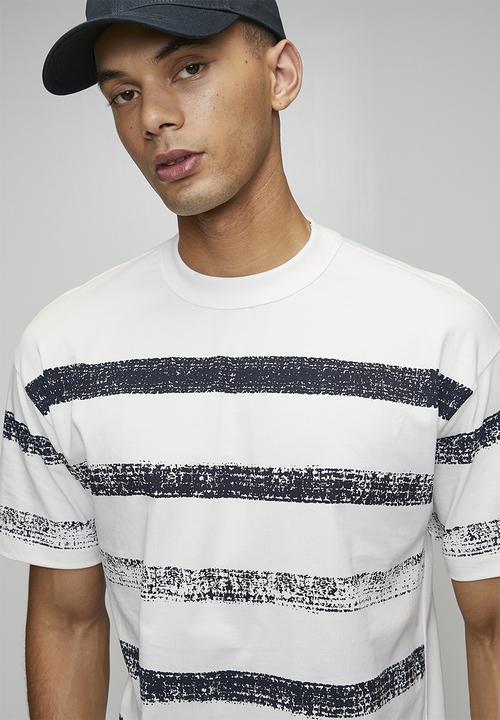 POLO - Pabi Pjc Ss Gradient Stripe Logo Tee - White
