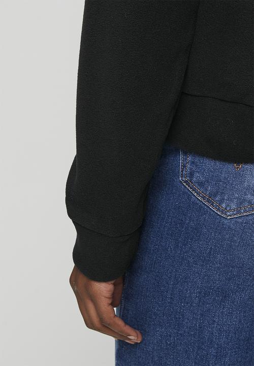 Brave Soul - Ladies Mid Zip Fleece Sweatshirt - Black