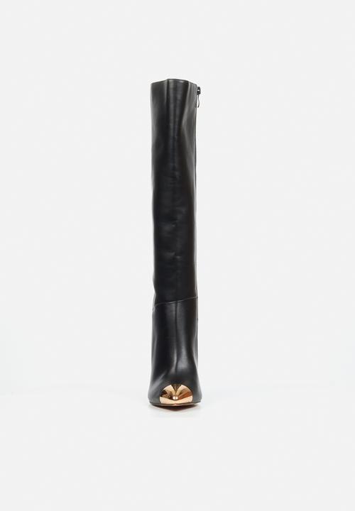 Miss Black - Boss 35 gold toe long heel boot - black