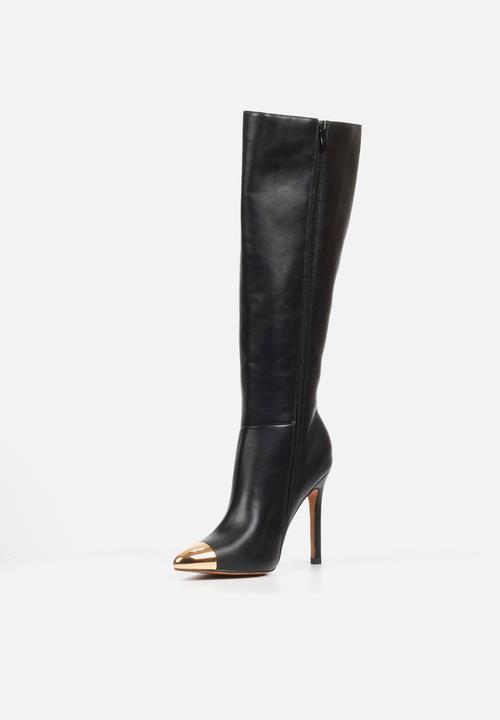 Miss Black - Boss 35 gold toe long heel boot - black
