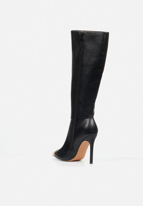 Miss Black - Boss 35 gold toe long heel boot - black