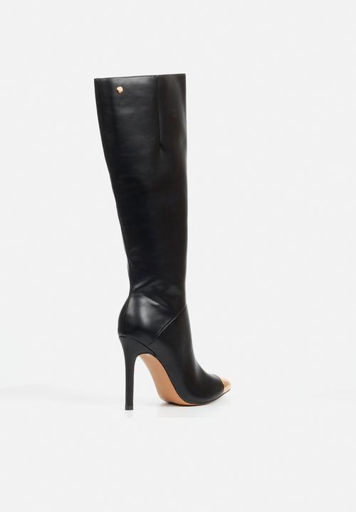 Miss Black - Boss 35 gold toe long heel boot - black