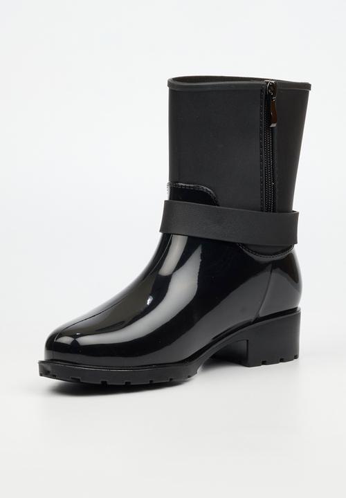 Viabeach - Cloudy 2 gold buckle rain ankle boot - black