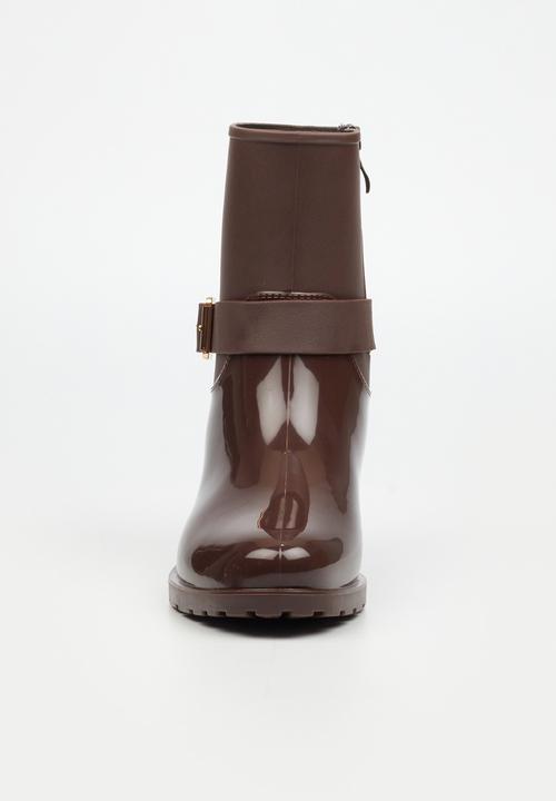 Viabeach - Cloudy 2 gold buckle rain ankle boot - chocolate