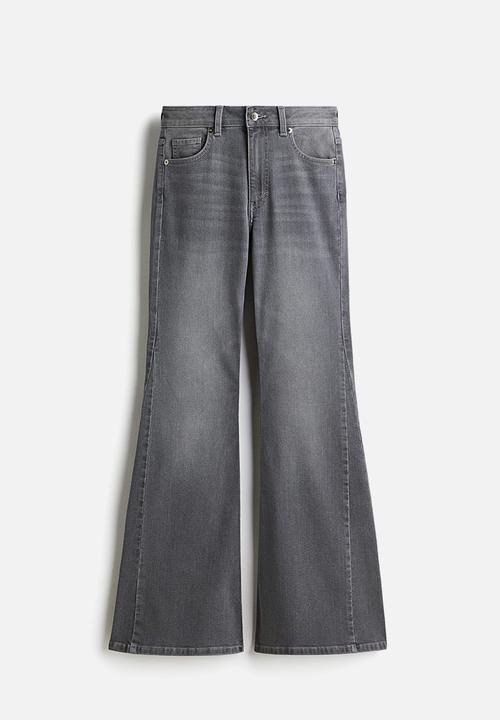 H&M - Flared high jeans -  washed grey