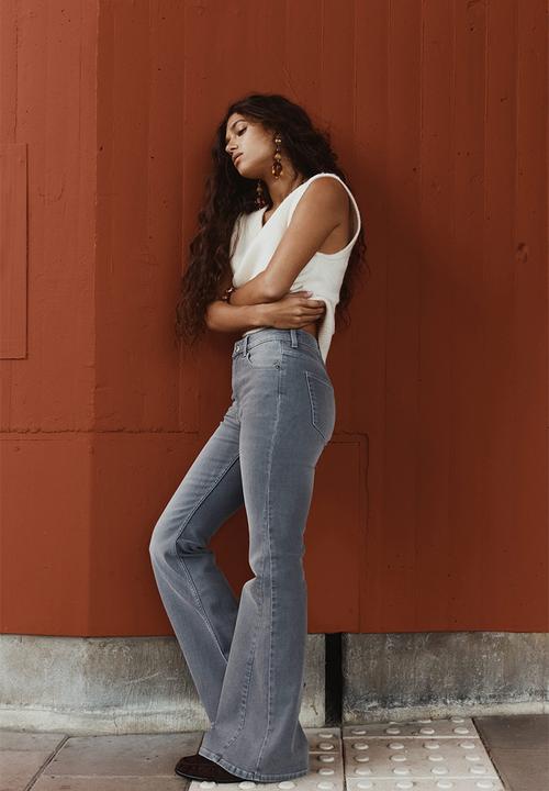 H&M - Flared high jeans -  washed grey