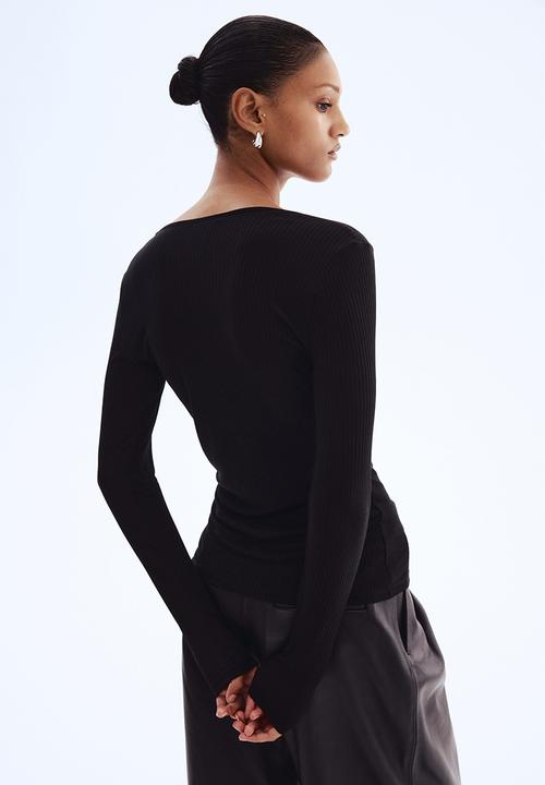 H&M - Rib-knit top - black