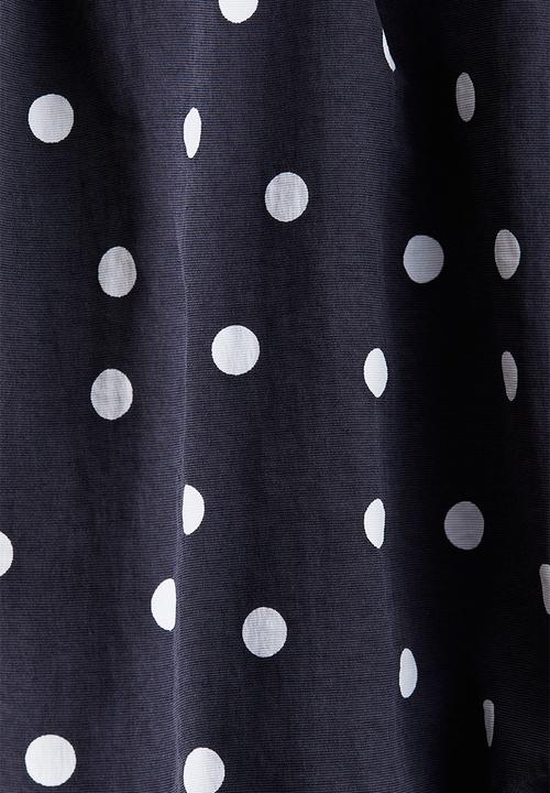 H&M - Peplum bandeau dress - black spotted