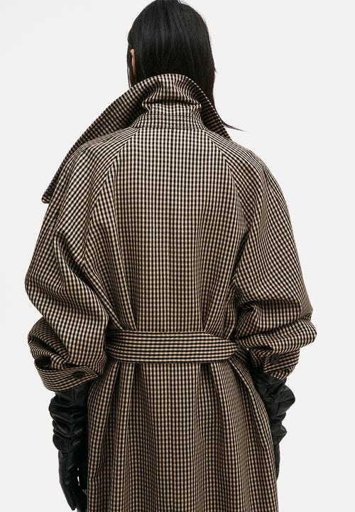 H&M - H&M Studio: Long wool coat - black gingham check 