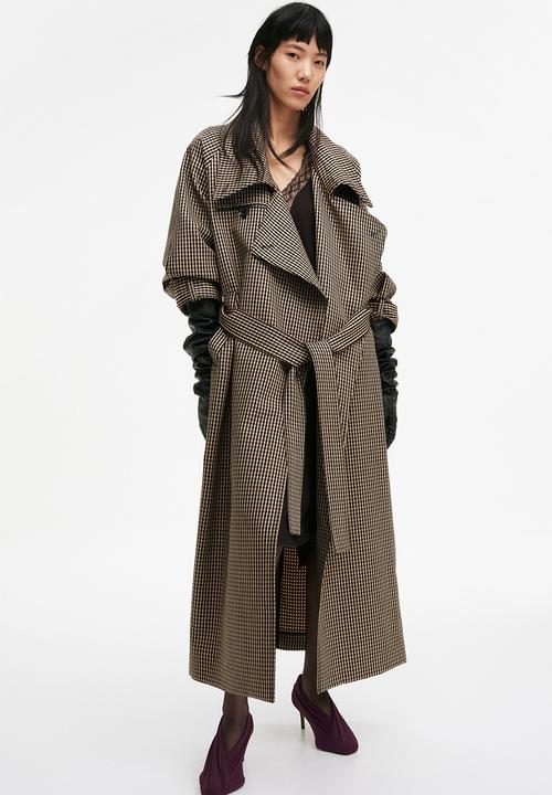 H&M - H&M Studio: Long wool coat - black gingham check 