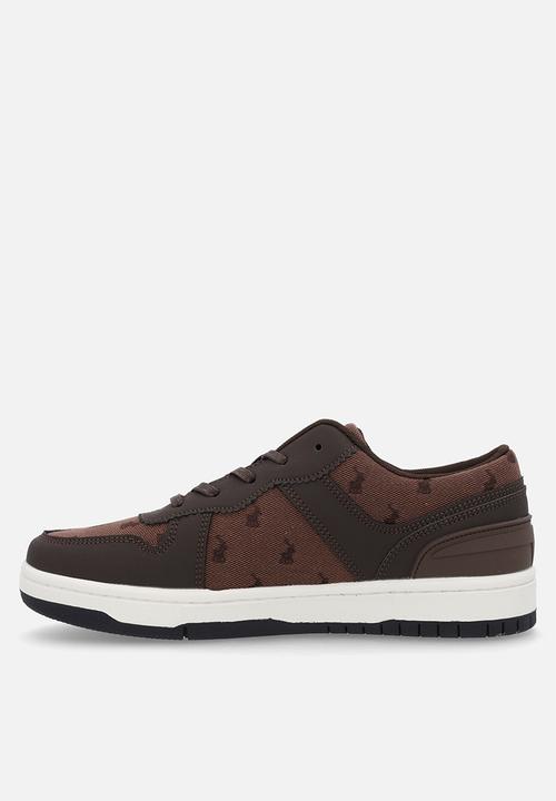 POLO - Colour block jacquard monogram sneaker - brown